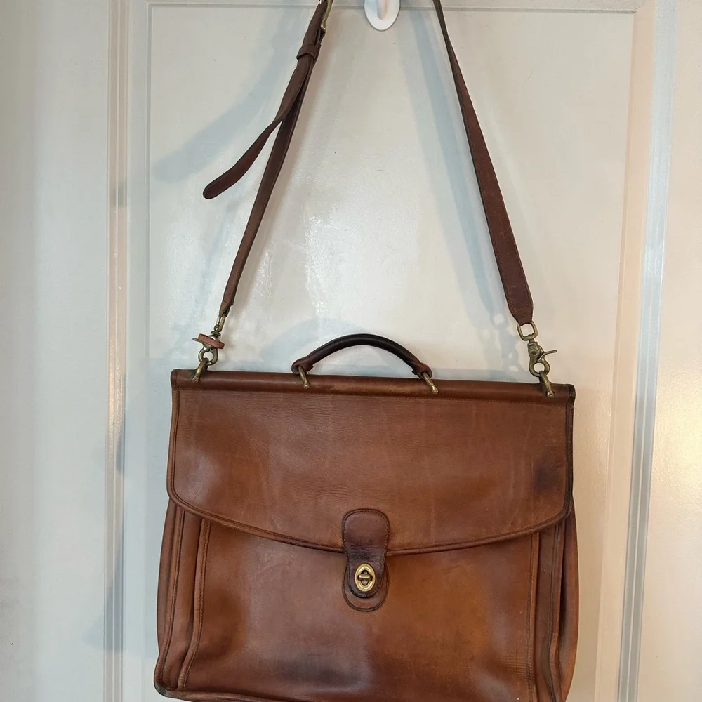 Vintage95 Coach Beekman British BrownLeather Briefcase/Messenger/Laptop Bag 5266